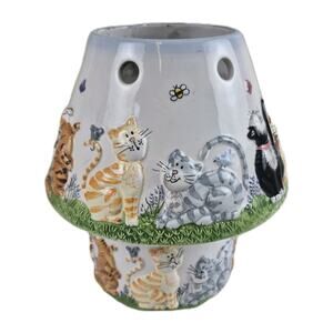 WAXCESSORIES Jar CANDLE Ceramic 3D CAT TALES Kitty SHADE Base HOLDER（006）